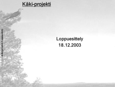 Käki-projekti, Loppuesittely Käki-projekti Loppuesittely 18.12.2003.