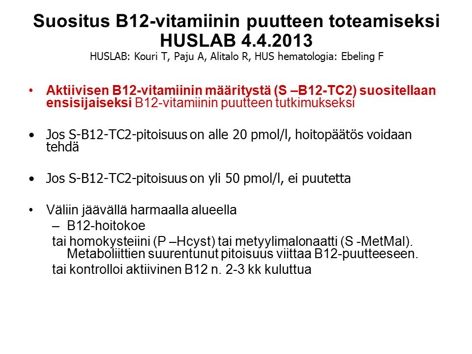 B 12 vitamiini injektio