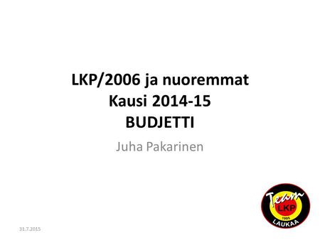 LKP/2006 ja nuoremmat Kausi BUDJETTI