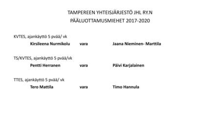 TAMPEREEN YHTEISJÄRJESTÖ JHL RY.N