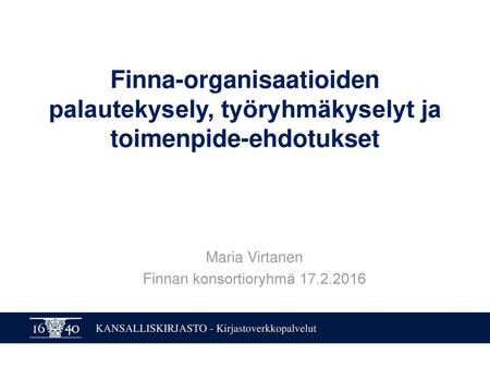 Maria Virtanen Finnan konsortioryhmä