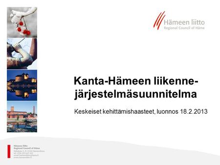 Kanta-Hämeen liikenne-järjestelmäsuunnitelma