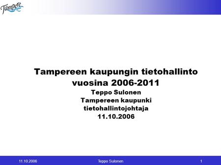 Tampereen kaupungin tietohallinto tietohallintojohtaja