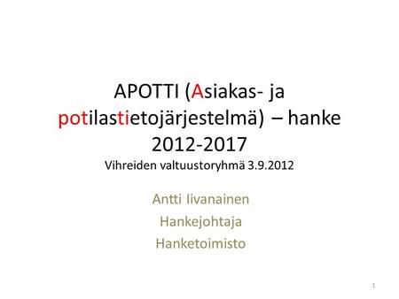 Antti Iivanainen Hankejohtaja Hanketoimisto