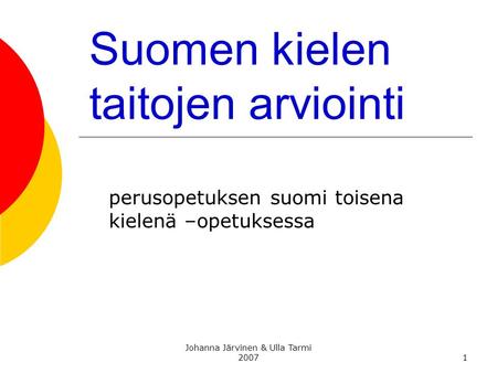 Suomen kielen taitojen arviointi