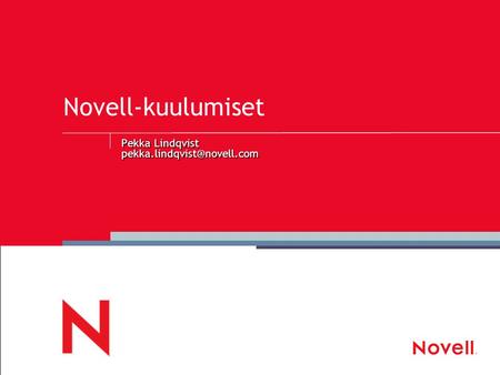 Novell-kuulumiset Pekka Lindqvist