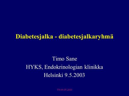 Diabetesjalka - diabetesjalkaryhmä