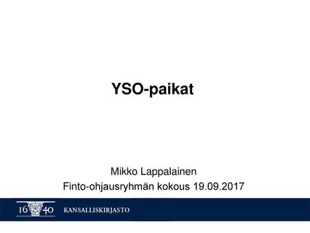 Mikko Lappalainen Finto-ohjausryhmän kokous