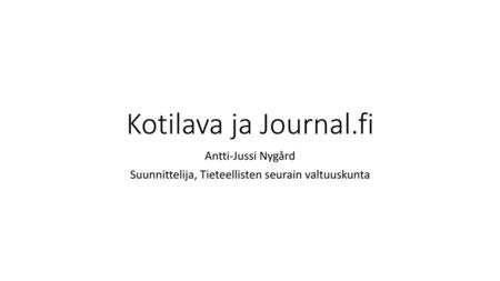 Antti-Jussi Nygård Suunnittelija, Tieteellisten seurain valtuuskunta