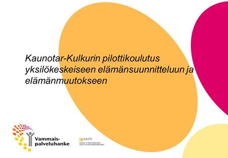Koulutuksen toteutus - vammaispalvelujen valtakunnallinen kehittämishanke/ P-K - Yksi naapureista –hanke/Kehitysvammaisten Palvelusäätiö Koulutuksen aikataulu.