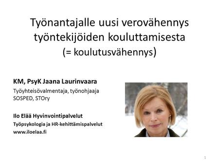 KM, PsyK Jaana Laurinvaara