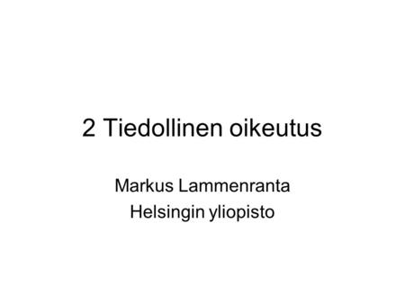 Markus Lammenranta Helsingin yliopisto