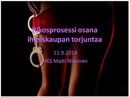 11.9.2014 VKS Matti Nissinen Rikosprosessi osana ihmiskaupan torjuntaa.