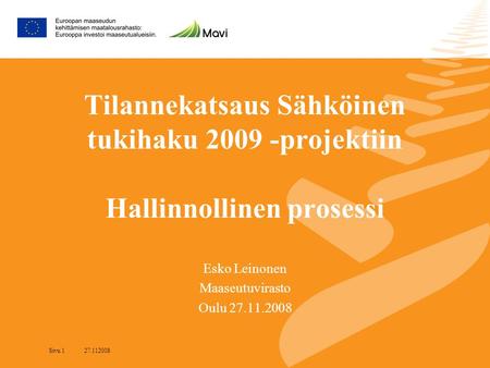Esko Leinonen Maaseutuvirasto Oulu