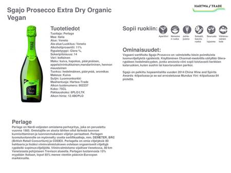 Sgajo Prosecco Extra Dry Organic Vegan
