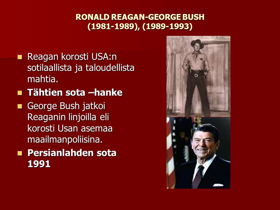 RONALD REAGAN-GEORGE BUSH ( ), ( )