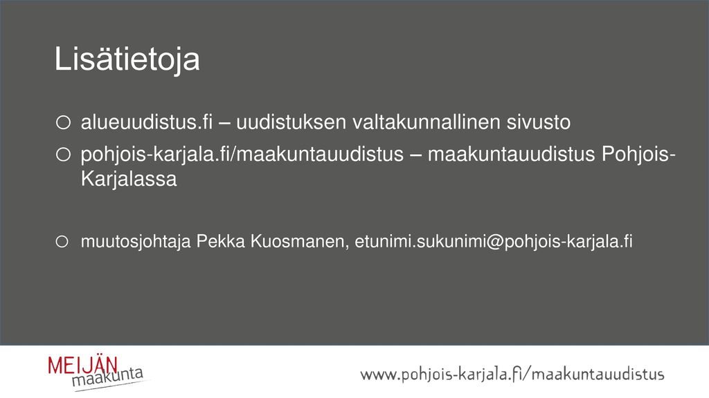 Lisätietoja alueuudistus.fi – uudistuksen valtakunnallinen sivusto