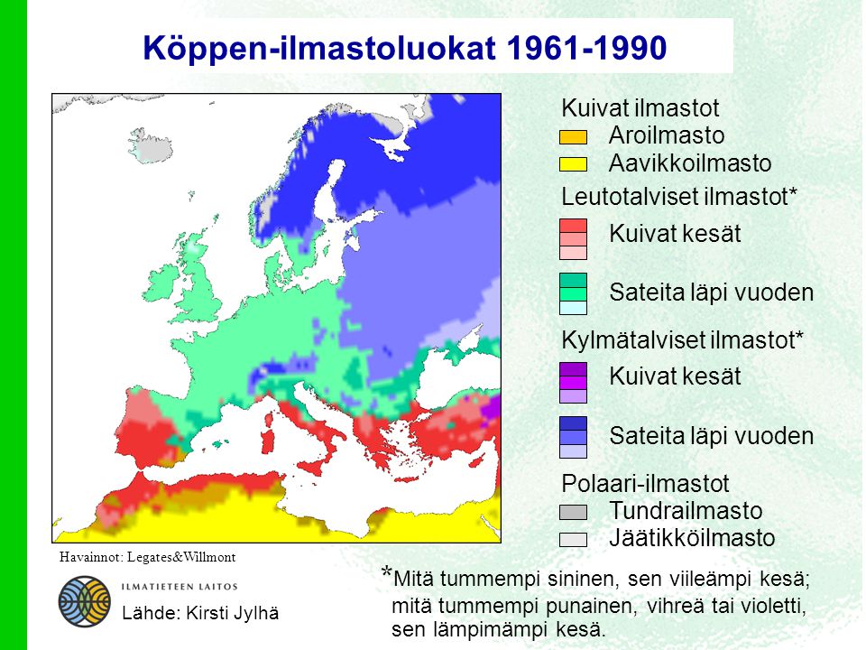 Köppen-ilmastoluokat