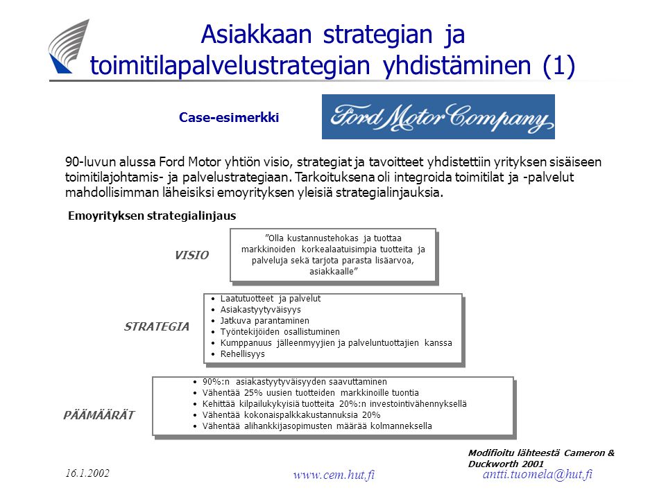 Asiakkaan strategian ja toimitilapalvelustrategian yhdistäminen (1)
