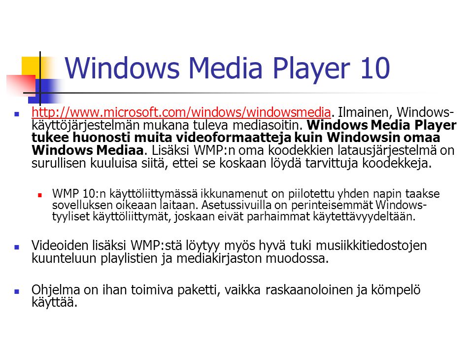 Windows Media Player 10
