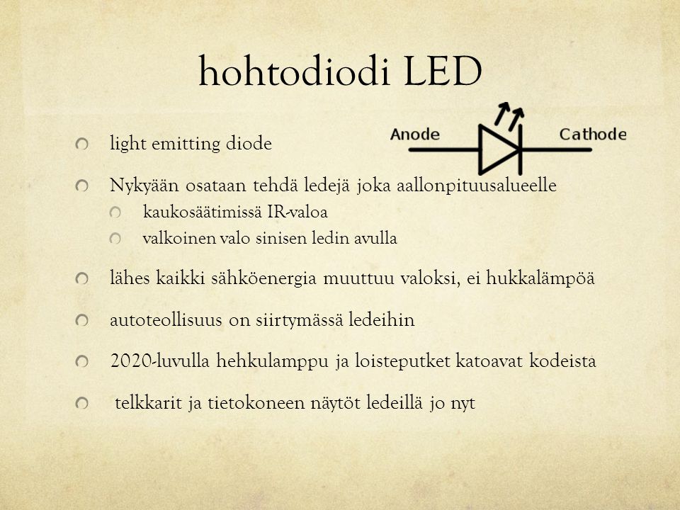 hohtodiodi LED light emitting diode