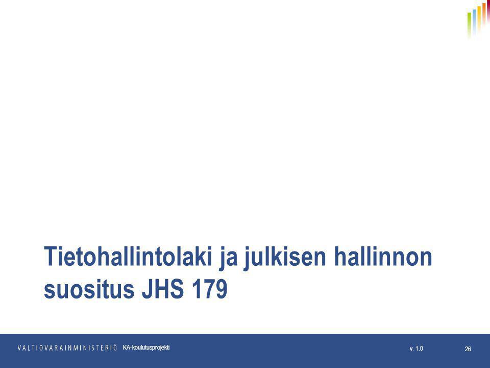 Tietohallintolaki ja julkisen hallinnon suositus JHS 179