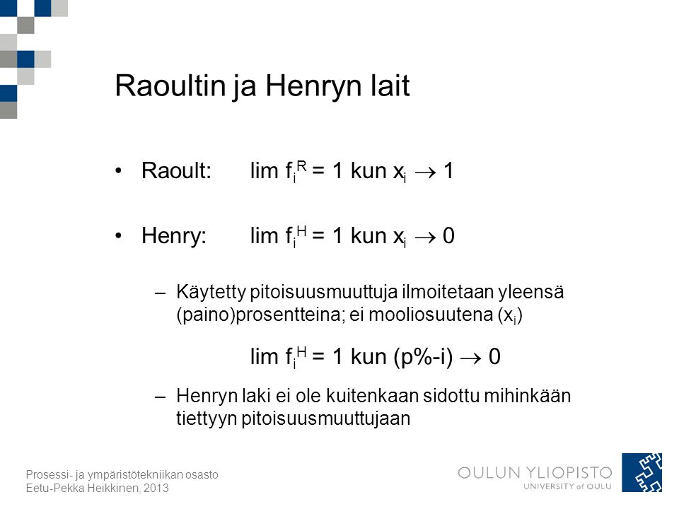 Raoultin ja Henryn lait