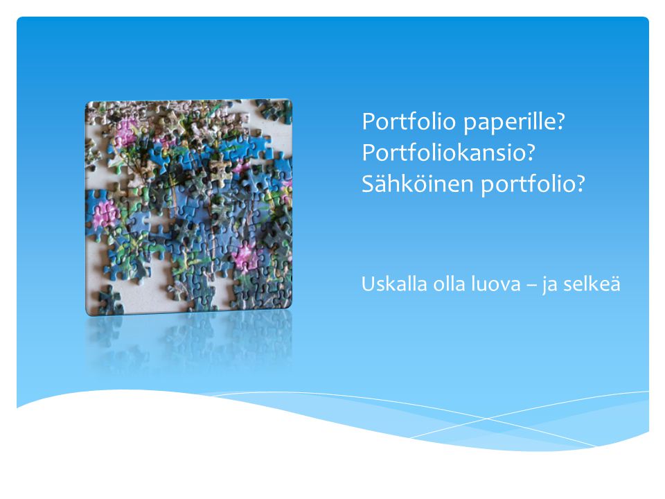 Portfolio paperille Portfoliokansio Sähköinen portfolio