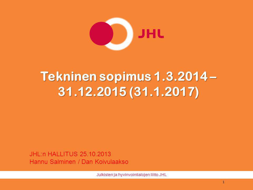 Tekninen sopimus – ( ) JHL:n HALLITUS Hannu Salminen / Dan Koivulaakso.