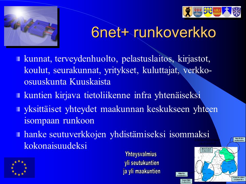 6net+ runkoverkko kunnat, terveydenhuolto, pelastuslaitos, kirjastot, koulut, seurakunnat, yritykset, kuluttajat, verkko-osuuskunta Kuuskaista.
