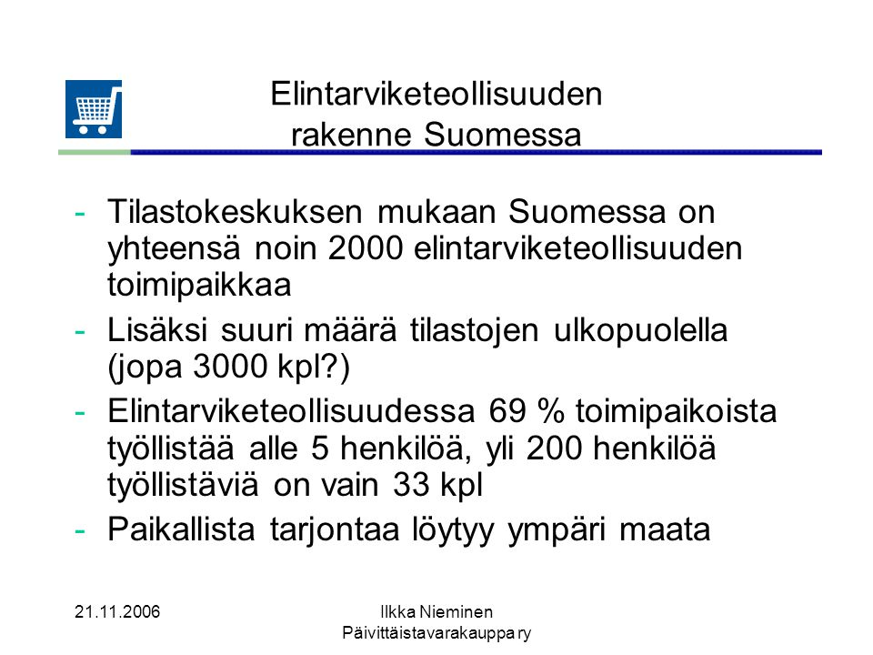 Elintarviketeollisuuden rakenne Suomessa