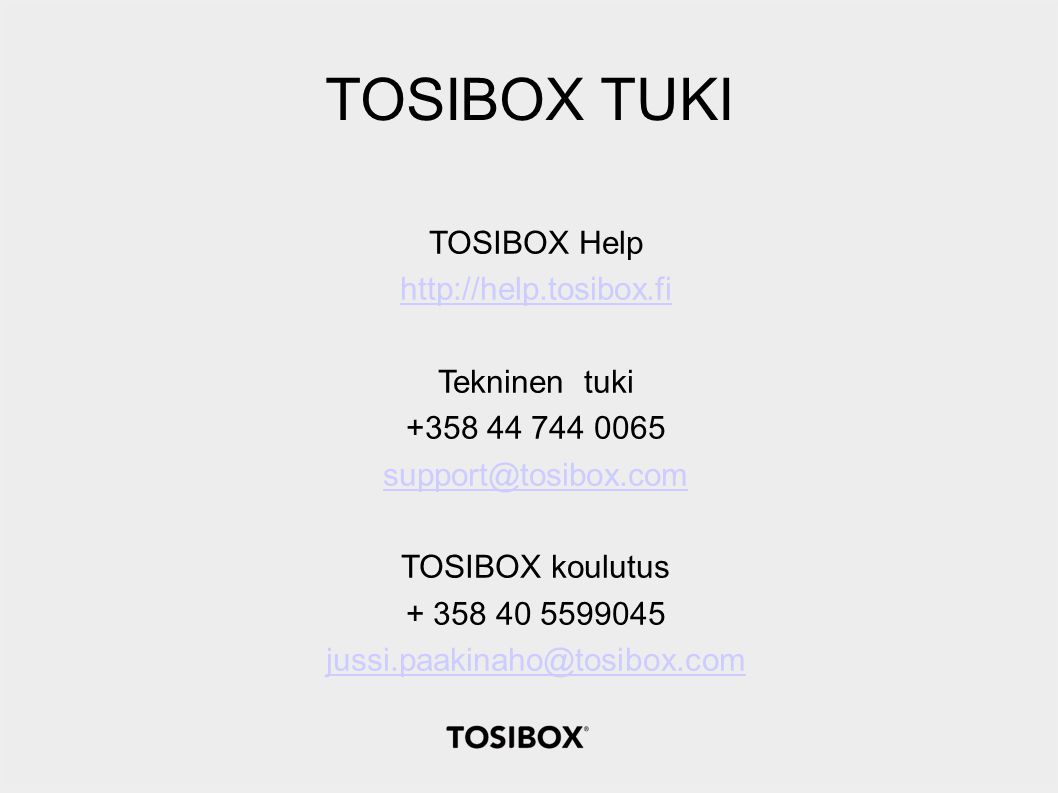TOSIBOX TUKI TOSIBOX Help   Tekninen tuki