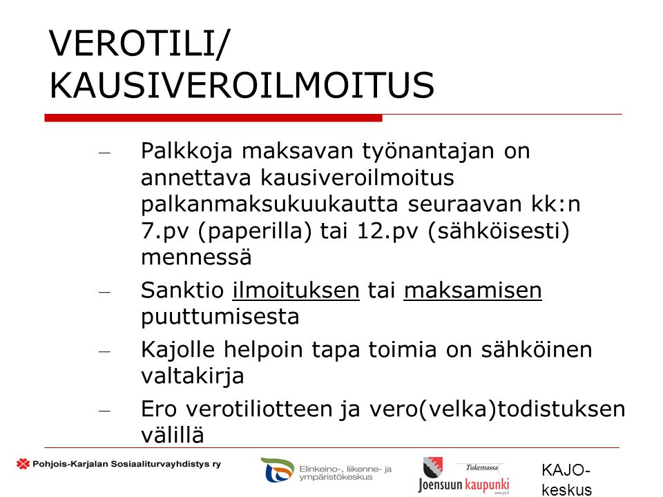 VEROTILI/ KAUSIVEROILMOITUS