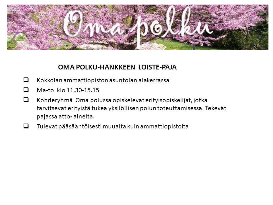 OMA POLKU-HANKKEEN LOISTE-PAJA