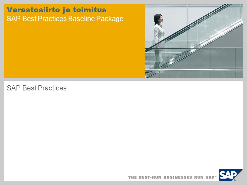 Varastosiirto ja toimitus SAP Best Practices Baseline Package