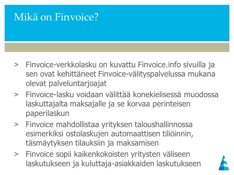 Mikä on Finvoice