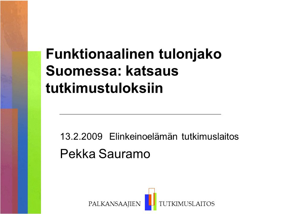 Funktionaalinen tulonjako Suomessa: katsaus tutkimustuloksiin