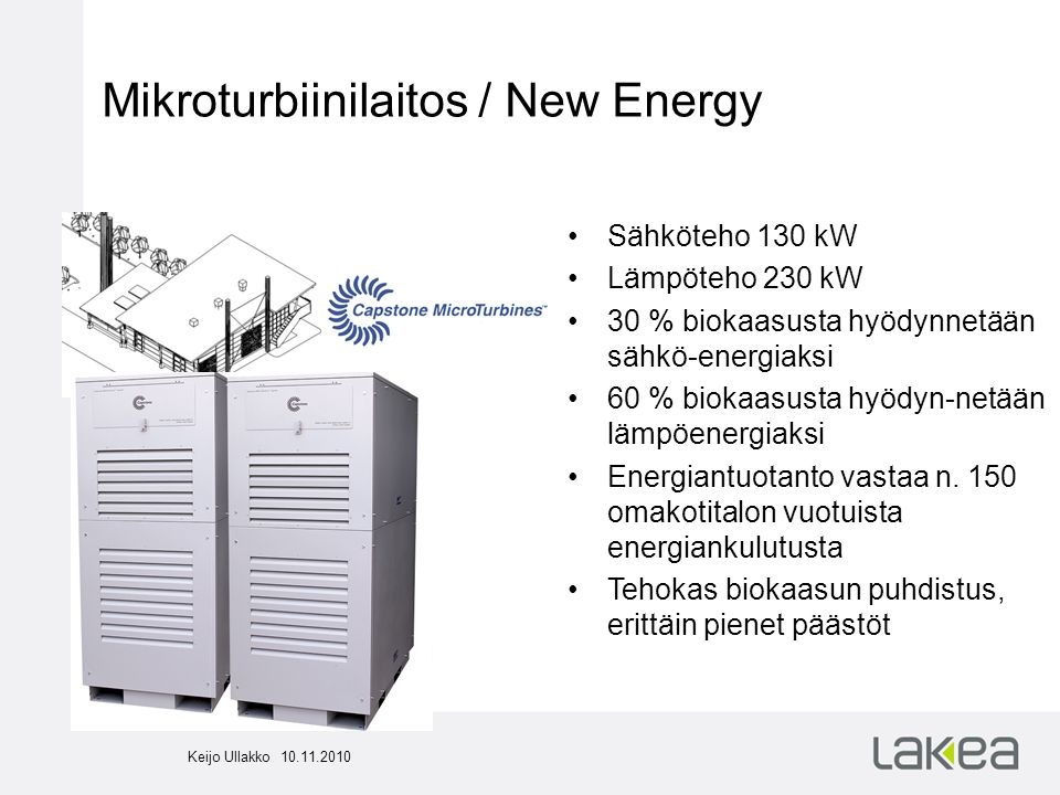 Mikroturbiinilaitos / New Energy