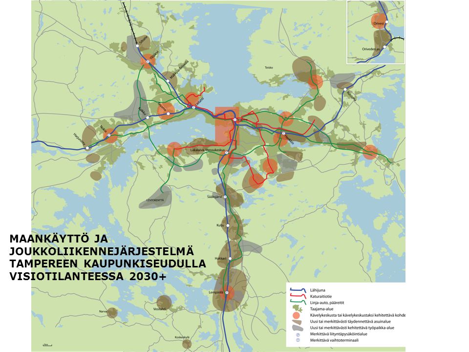 Maankäyttö ja joukkoliikennejärjestelmä tampereen kaupunkiseudulla visiotilanteessa 2030+