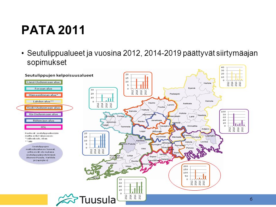 PATA 2011 Seutulippualueet ja vuosina 2012, päättyvät siirtymäajan sopimukset