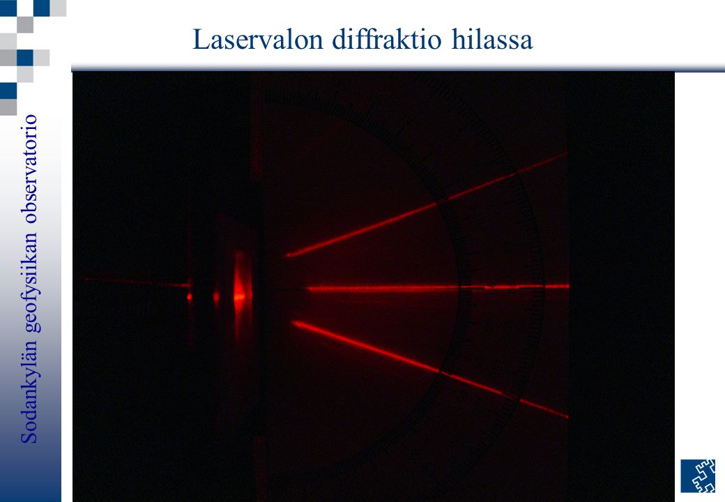 Laservalon diffraktio hilassa
