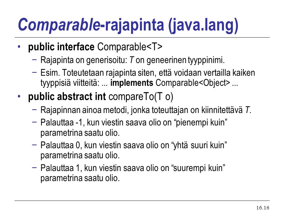 Comparable-rajapinta (java.lang)