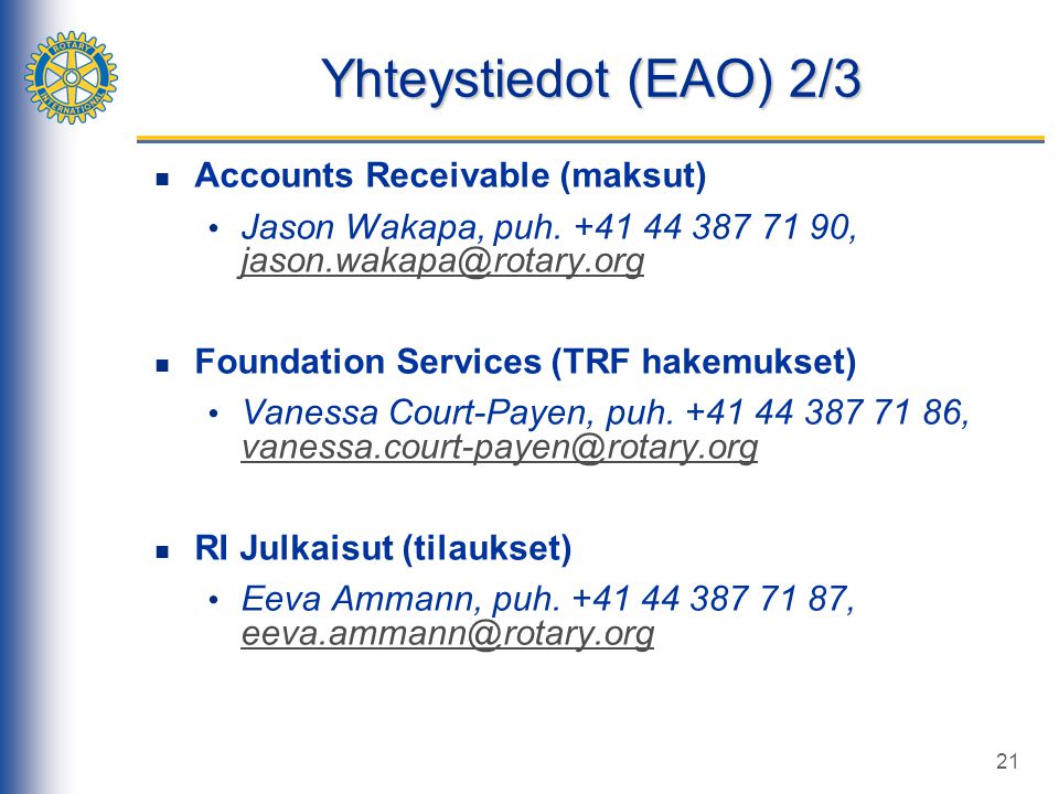 Yhteystiedot (EAO) 2/3 Accounts Receivable (maksut)