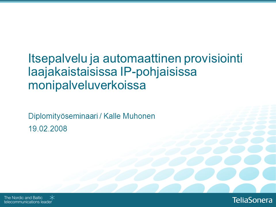 Header: Relation Diplomityöseminaari / Kalle Muhonen