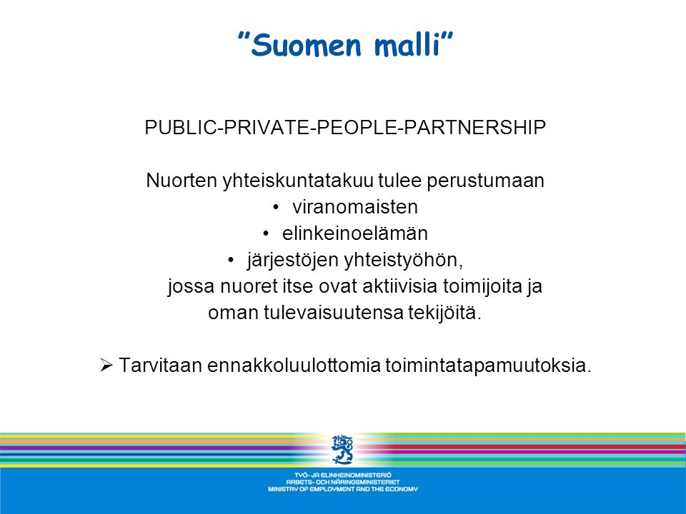 Suomen malli PUBLIC-PRIVATE-PEOPLE-PARTNERSHIP