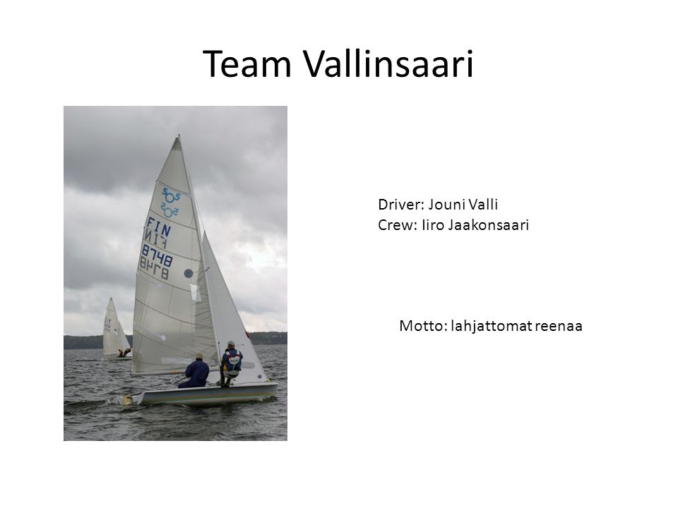 Team Vallinsaari Driver: Jouni Valli Crew: Iiro Jaakonsaari