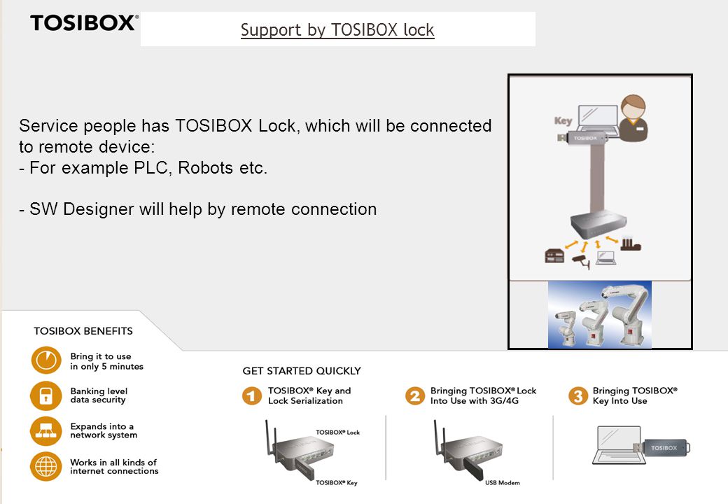 Support by TOSIBOX lock
