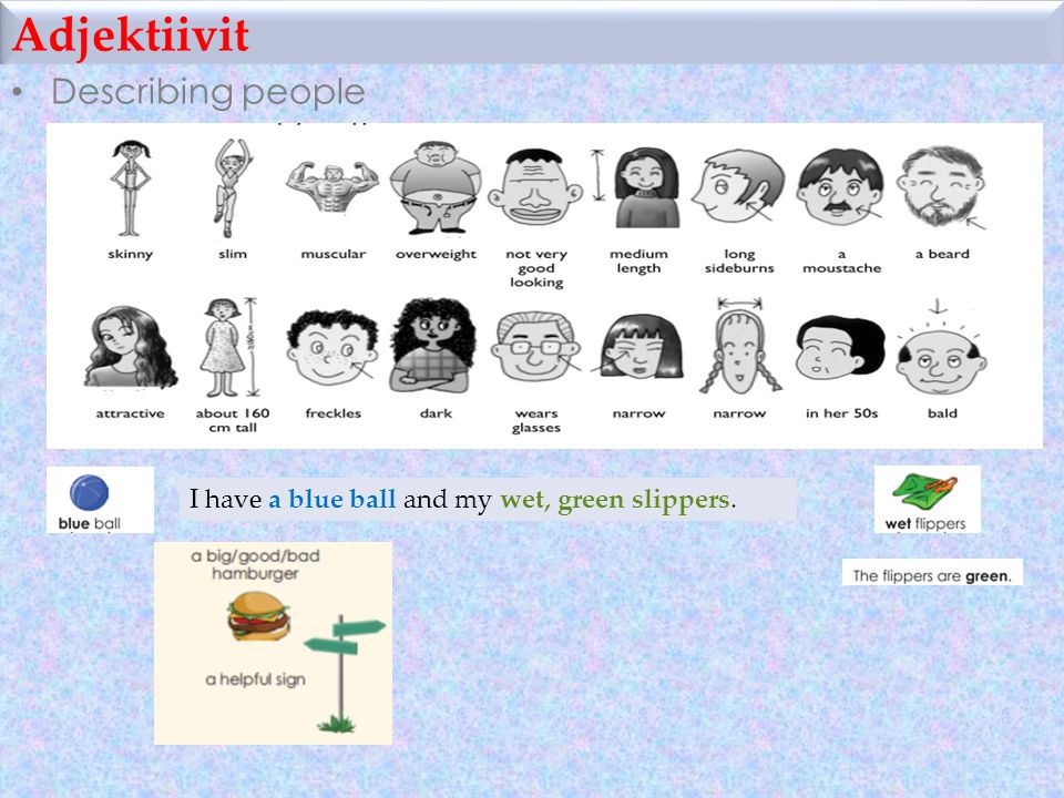 Adjektiivit Describing people