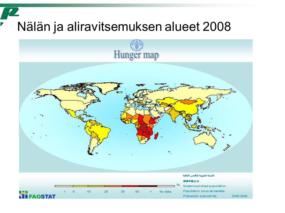 Nälän ja aliravitsemuksen alueet 2008