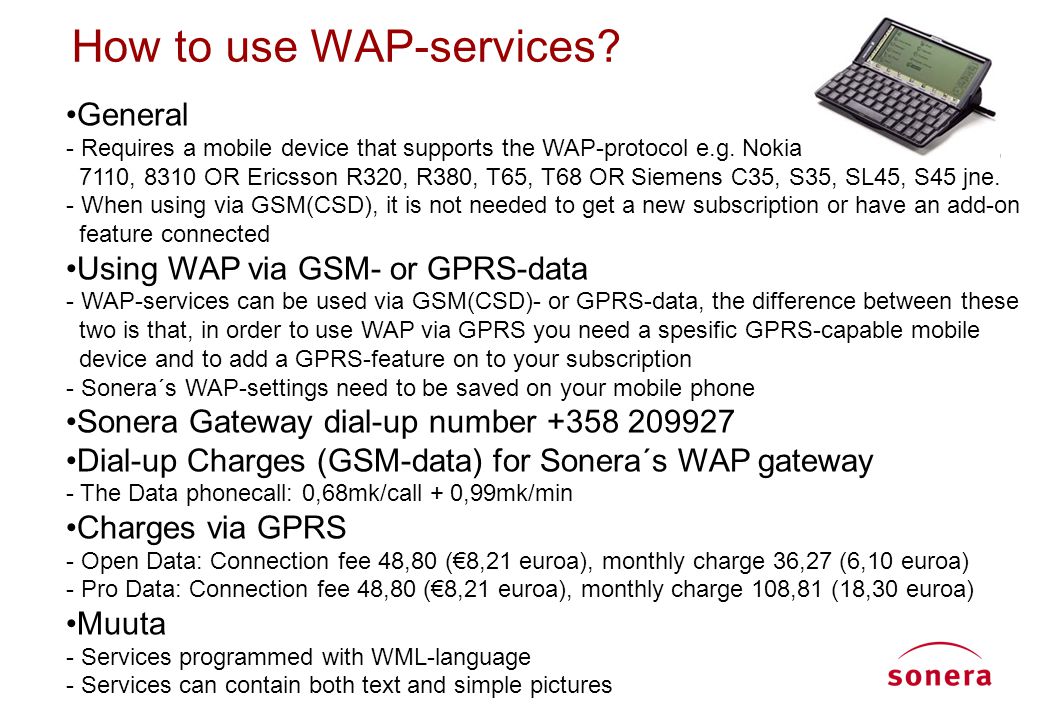 How to use WAP-services